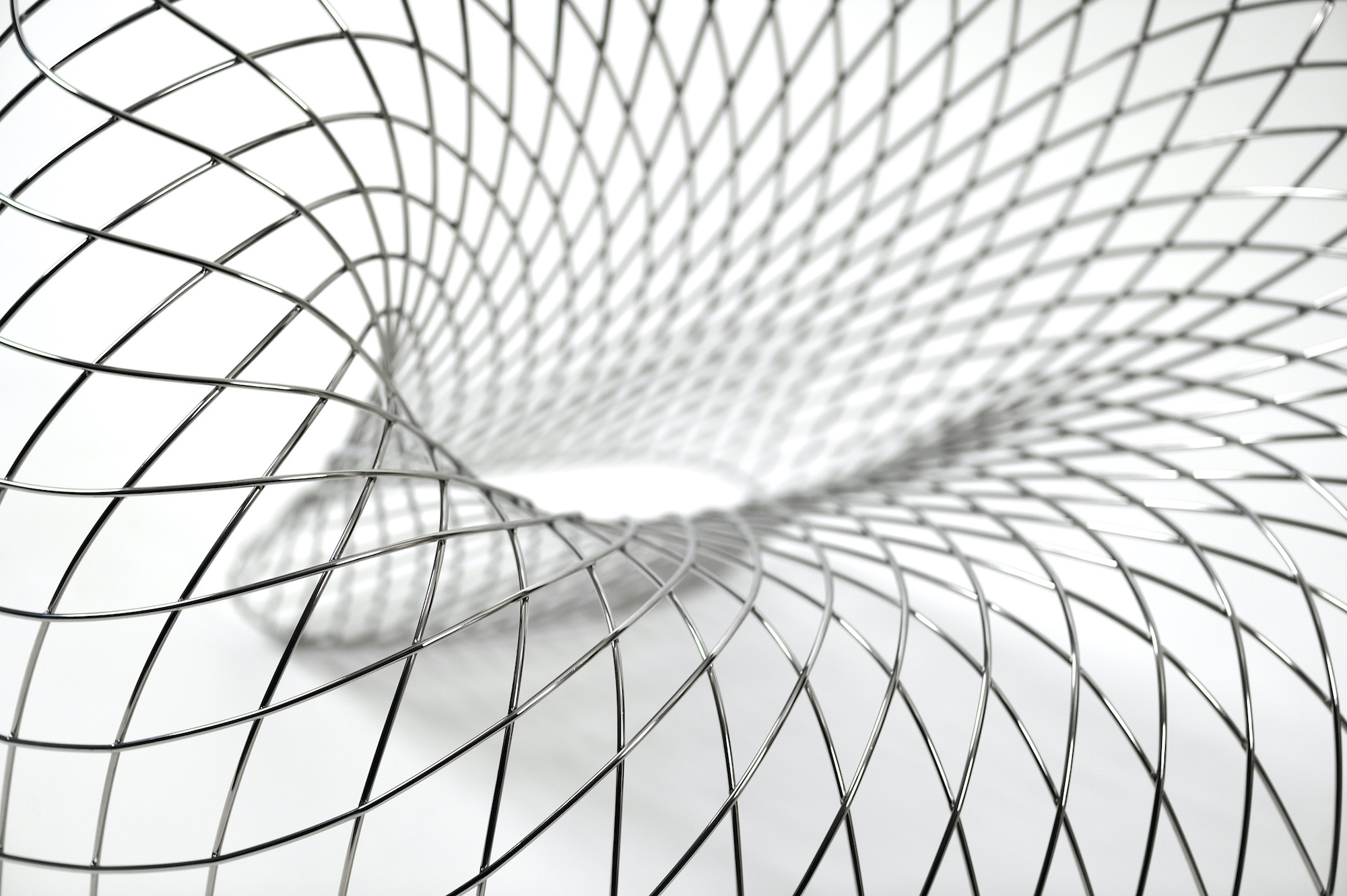 Brodie NEILL   \'Reverb Wire Chair\' (detail) 2010   hand formed, mirror stainless steel rods   Photo: Marzorati Ronchetti   Collection of Patrick Brillet of Patrick Brillet Fine Art Ltd