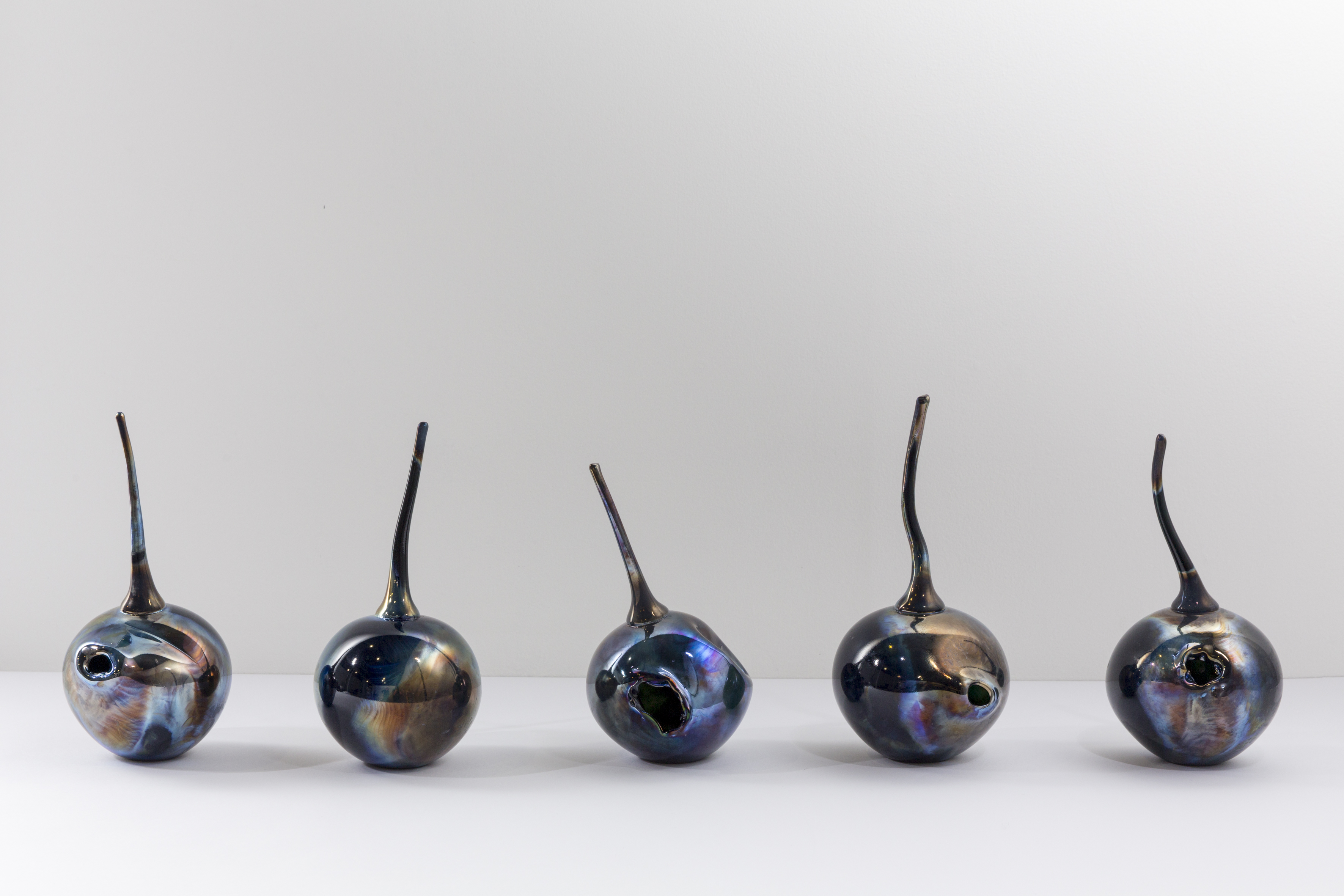 Yhonnie SCARCE Only a mother could love them 2016, hand blown glass, 25 x 15cm diameter each (variable sizes - approx.). Monash University Collection. Purchased by the Monash Business School 2017. Courtesy of Monash University Museum of Art. Courtesy of the artist and THIS IS NO FANTASY, Melbourne. 