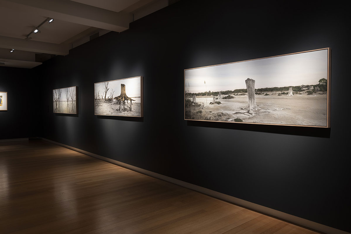 Installation view of 'Rite of Passage', pictured work by Nici Cumpston, QUT Art Museum, 2019. Photo by Carl Warner.