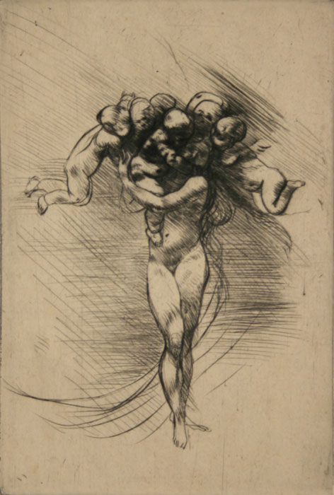 Auguste RODIN 'Allegory of spring' 1882-88 | drypoint on oriental paper | Gift of Dr Bruce Errey under the Taxation Incentives for the Arts Scheme, 1996