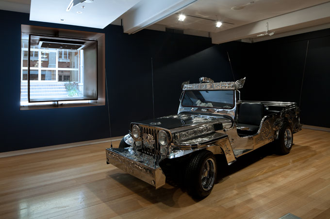 Alfredo and Isabel AQUILIZAN 'In God We Trust' 2003 | stainless steel, jeep parts, video (5:16 mins) | Courtesy of the artists and Kidlat and Kawayan de Guia | Photo: Richard Stringer