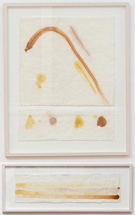 Harriet BODY 'Sticks and stones' 2015 | handmade pigment from sandstone on handmade paper from kozo bark fibres | Courtesy the artist