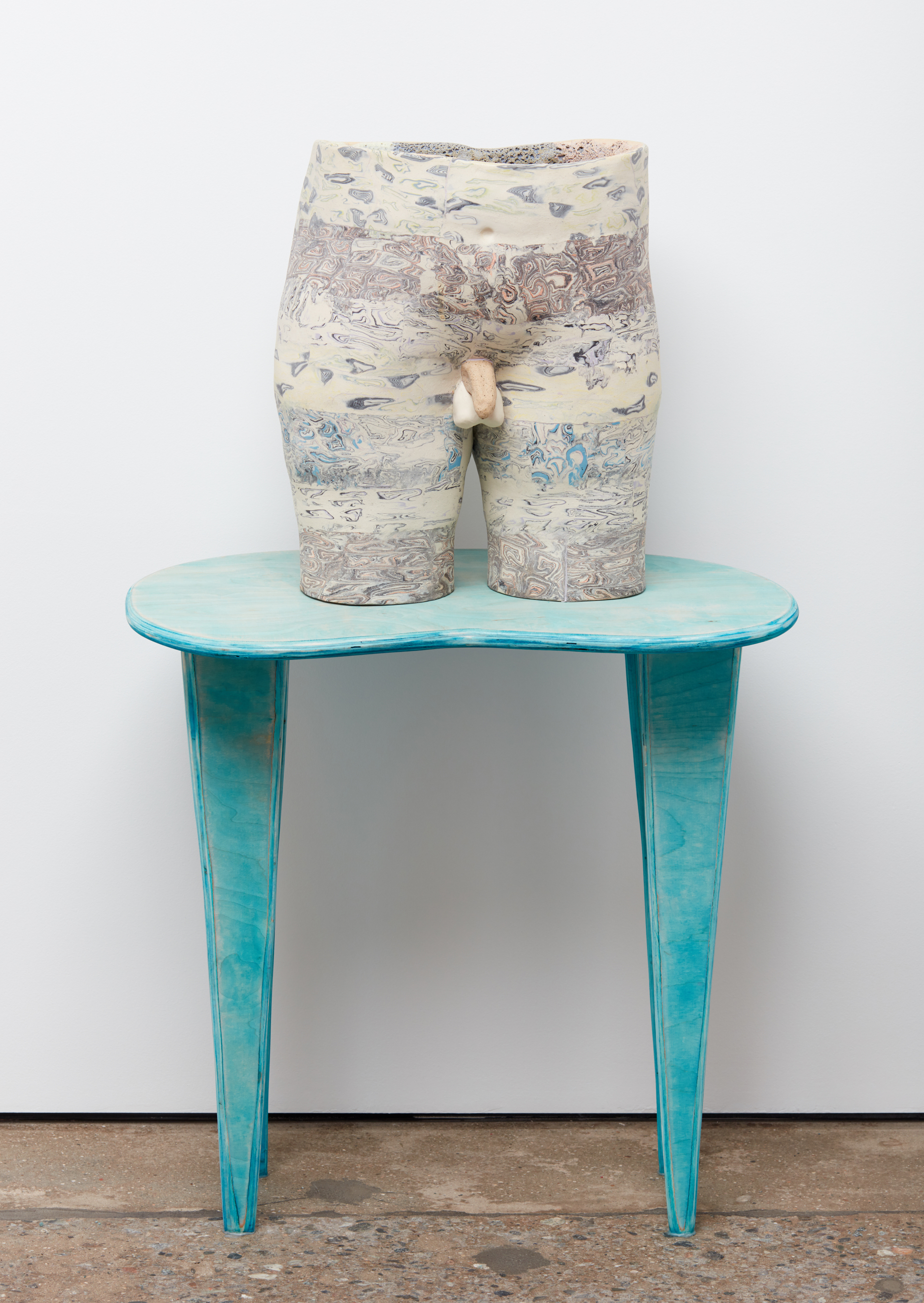 Alice LANG, 'Better Half #5' 2018, marbled porcelain, lava glaze, ply and wood dye. Courtesy of the artist