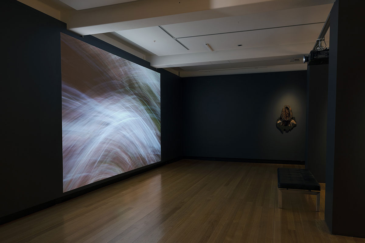 Installation view of 'Rite of Passage', pictured work by Leah King-Smith and Karla Dickens, QUT Art Museum, 2019. Photo by Carl Warner.