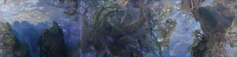 William Robinson 'Creation landscape: The ancient trees' 1997 | Oil on linen, triptych | Private collection, Sydney