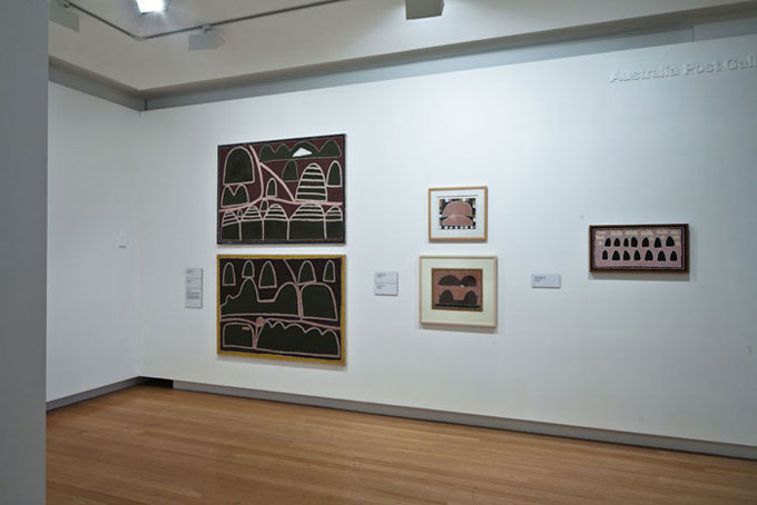 Installation view of 'Traversing borders: Art from the Kimberley' | Photo: Richard Stringer