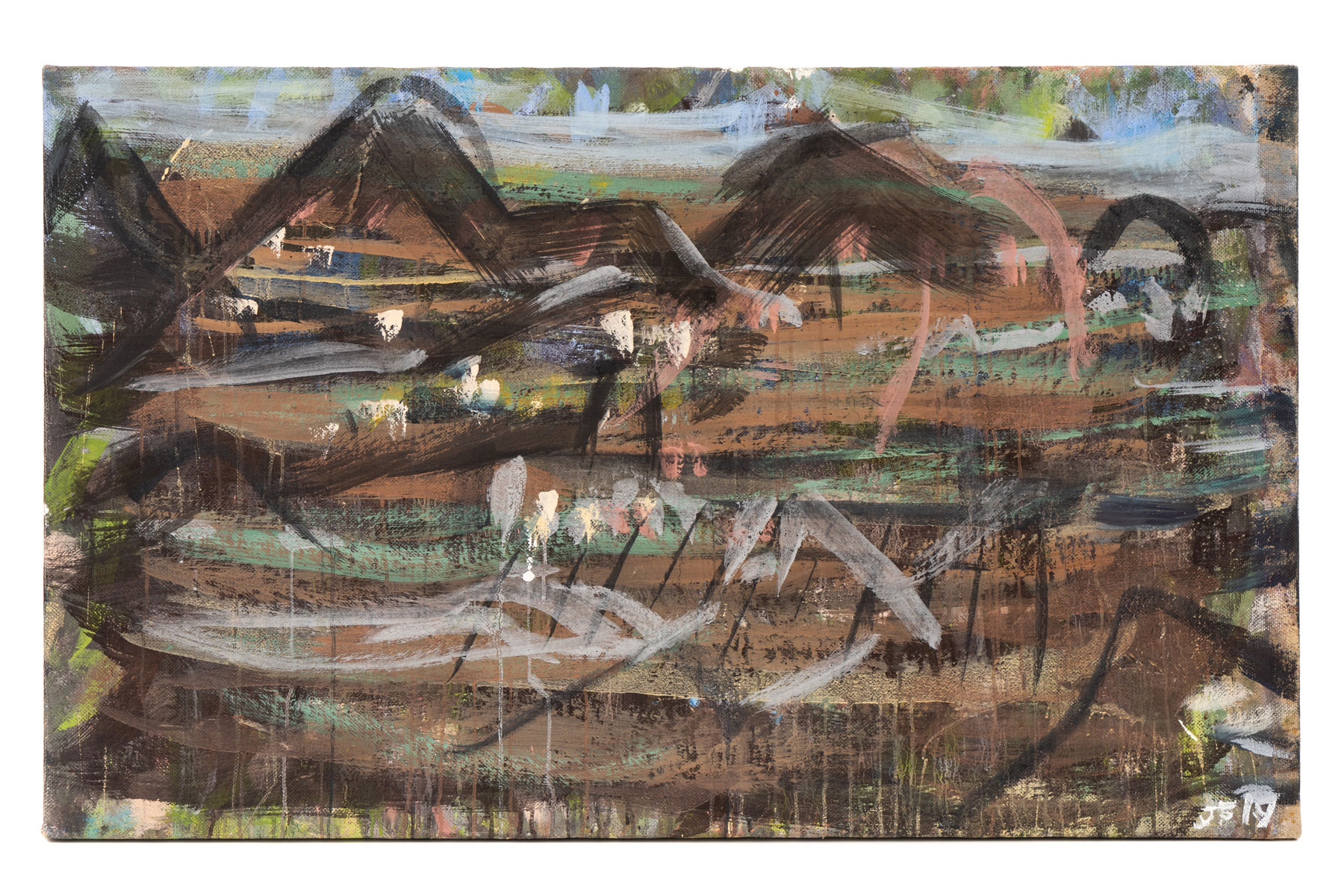 Joe FURLONGER 'View towards Mt Barney' 2019 | acrylic bound pigment on linen | QUT Art Collection | Purchased 2019