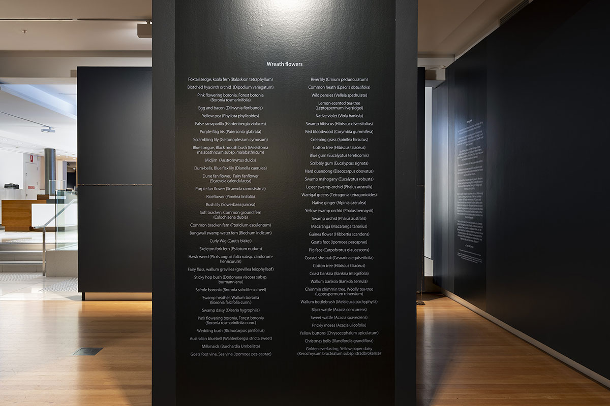 Click to open image  - Installation view of \'Rite of Passage\', pictured work by Carol McGregor, QUT Art Museum, 2019. Photo by Carl Warner.