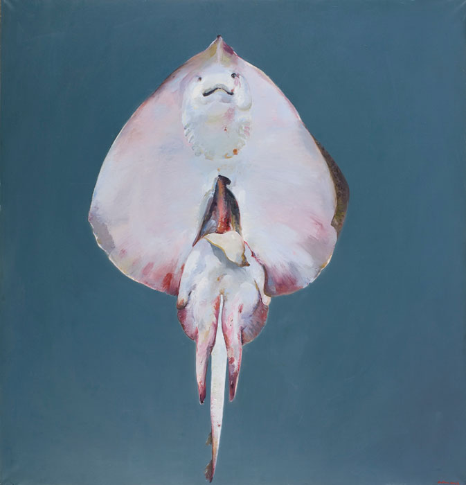 Arthur BOYD 'Large skate on grey background' 1979 | oil on canvas | Bundanon Trust Collection