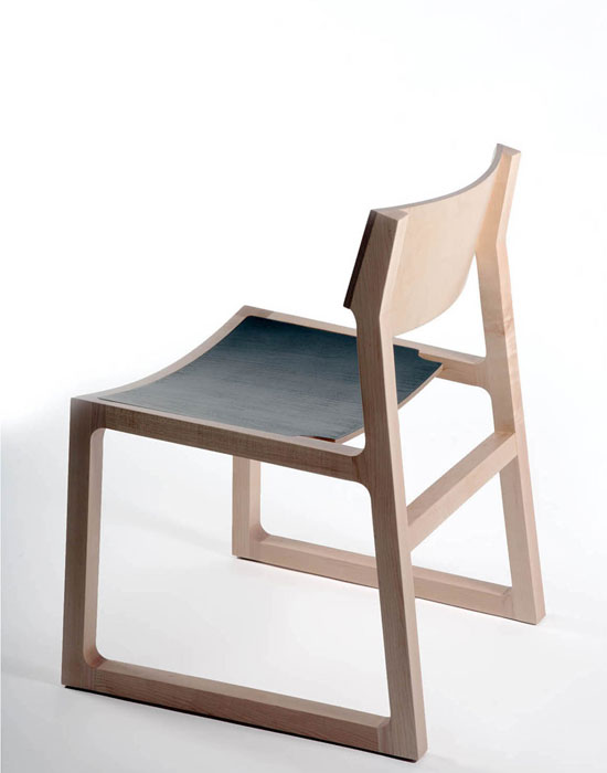 Jon GOULDER 'Sled chair' 2012 | stained plywood and upholstery | Photo: Michelle Taylor