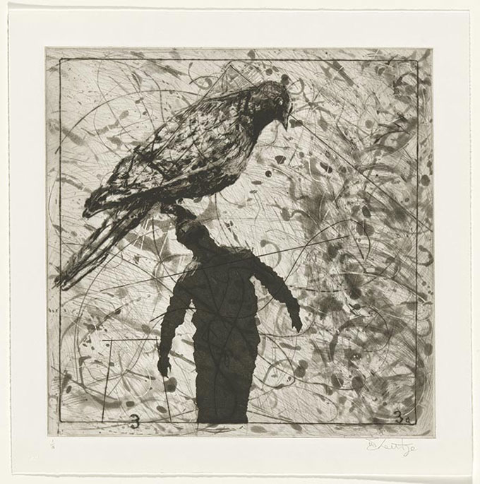 William KENTRIDGE 'Bird catching set' 2006 | intaglio | National Gallery of Australia, Canberra | The Poynton Bequest, 2013