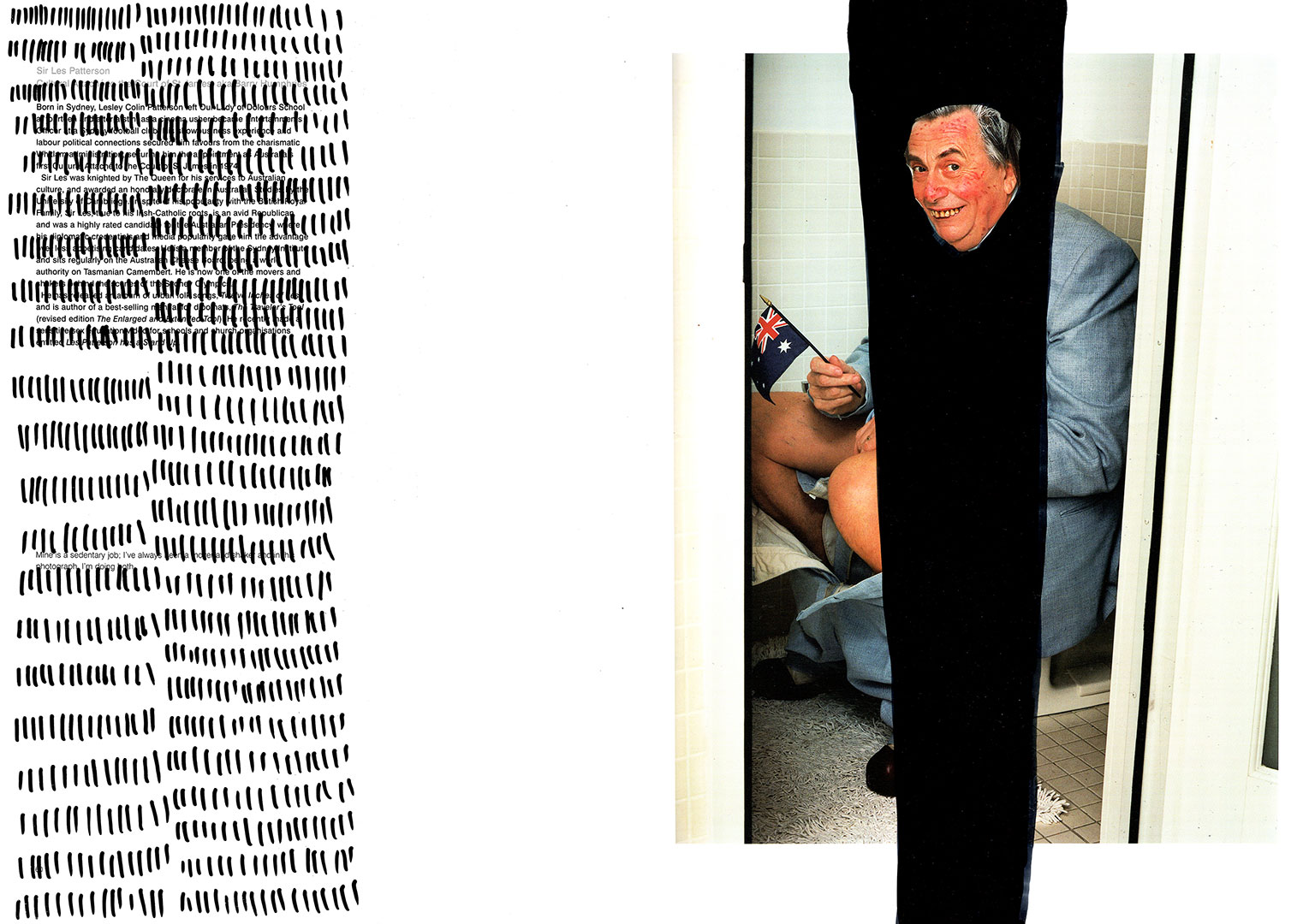 Dean CROSS 'PolyAustralis #26 (Sir Les Patterson)' 2016 | Hahnmule archival cotton photorag | QUT Art Collection | Purchased 2016 | Original image by Polly Borland