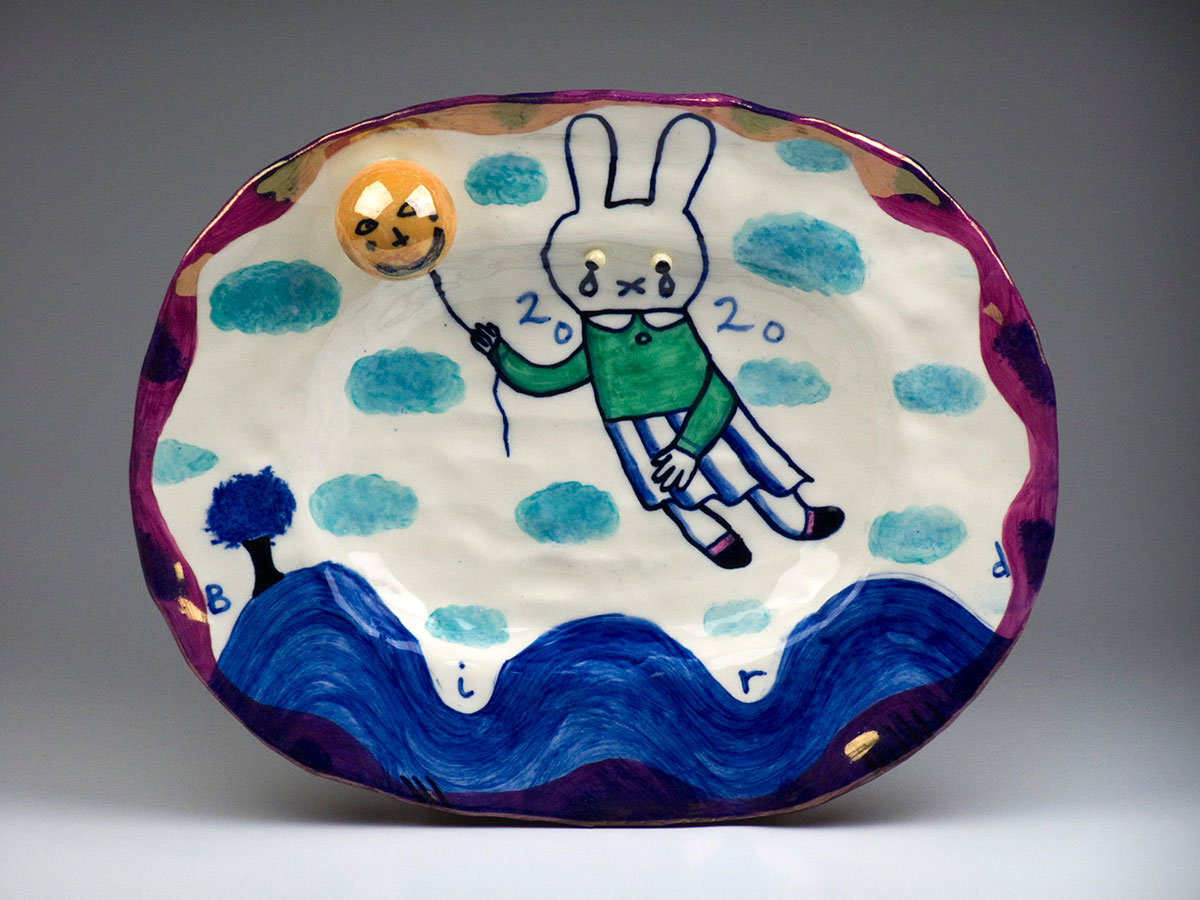Up and away 27x34cm Glazed earthenware with lustre