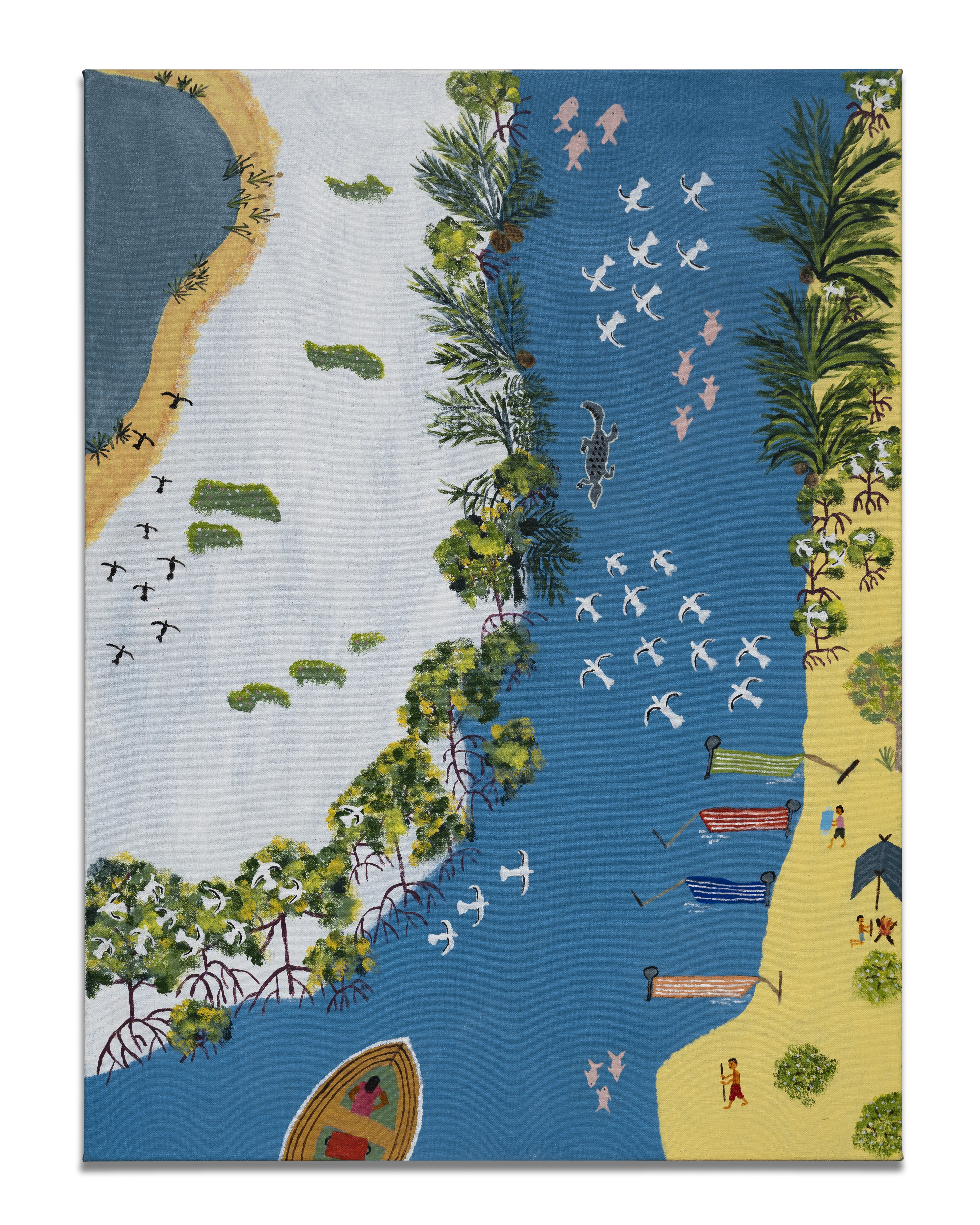 Painting of a river mouth