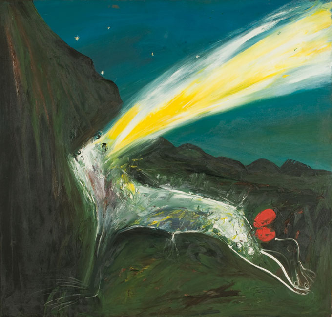 Arthur BOYD 'Nebuchadnezzar being struck by lightning' 1968-69 | oil on canvas | Bundanon Trust Collection