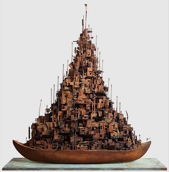 Alfredo and Isabel AQUILIZAN 'Refuge: Project: Another Country' 2012 | wood and cardboard transport boxes | QUT Art Collection | Purchased 2013