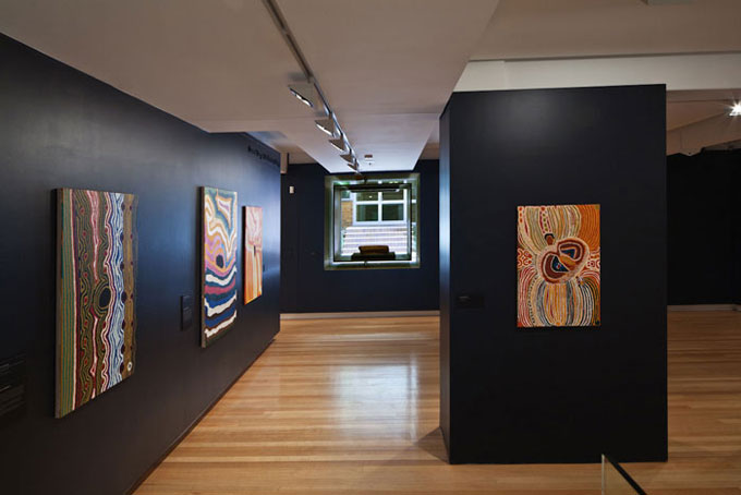 Installation view of 'Traversing borders: Art from the Kimberley' | Photo: Richard Stringer