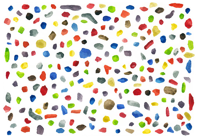Charlie DONALDSON 'Stones' 2015 | watercolour on paper and board | Courtesy the artist