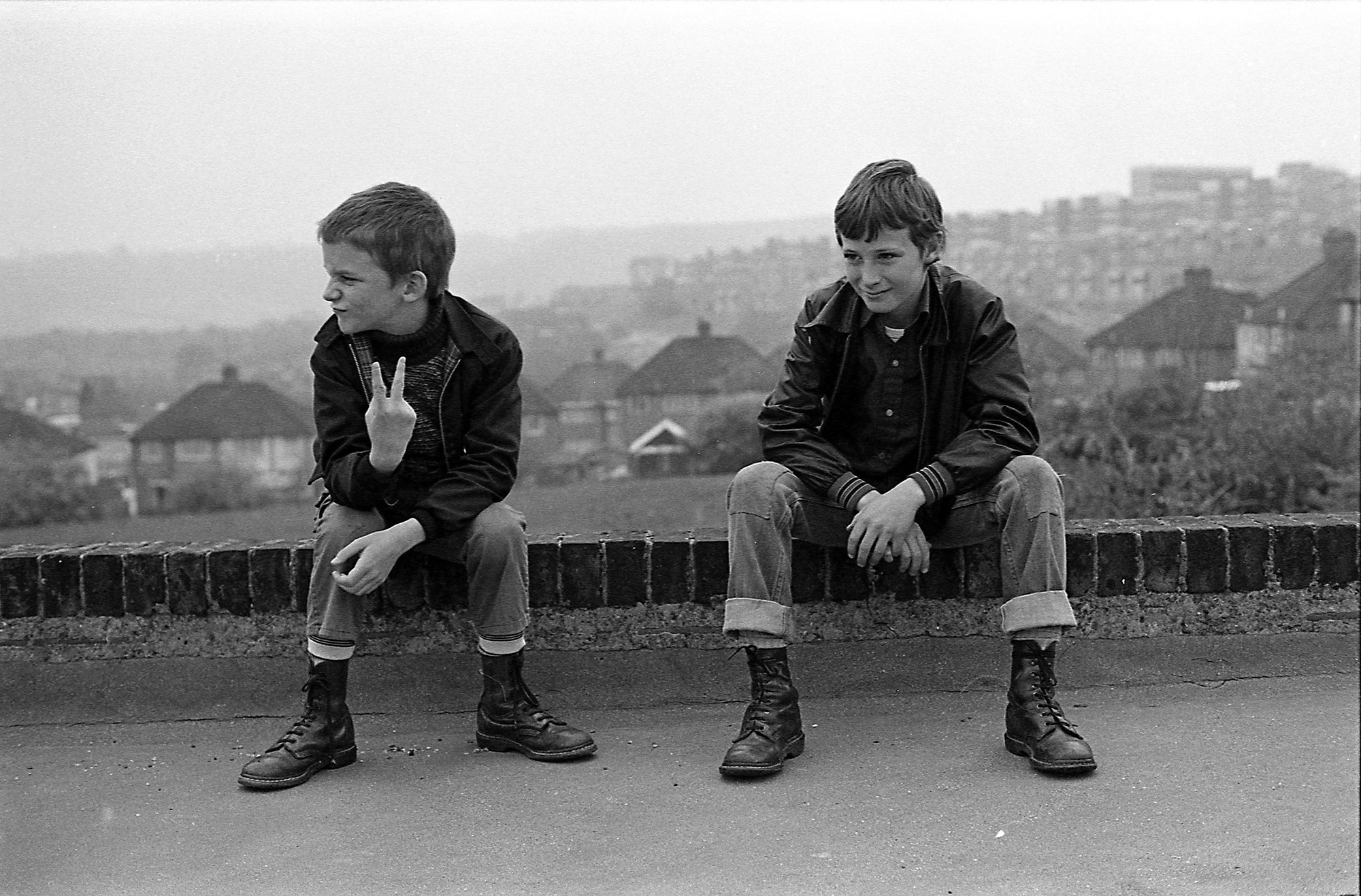 Gavin WATSON 'Neville and Gary up the local park' 1980, Black and white photograph on gloss paper, Courtesy of the artist