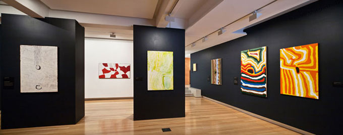 Installation view of 'Traversing borders: Art from the Kimberley' | Photo: Richard Stringer