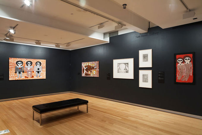 Installation view of 'Traversing borders: Art from the Kimberley' | Photo: Richard Stringer