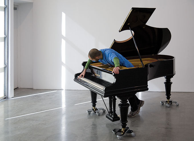 ALLORA AND CALZADILLA 'Stop, repair, prepare: Variations on Ode to Joy, No.1' 2008 | modified Bechstein piano | Installation View: Gladstone Gallery, New York | Photo: David Regen   © Allora and Calzadilla | Courtesy Gladstone Gallery, New York and Brussels