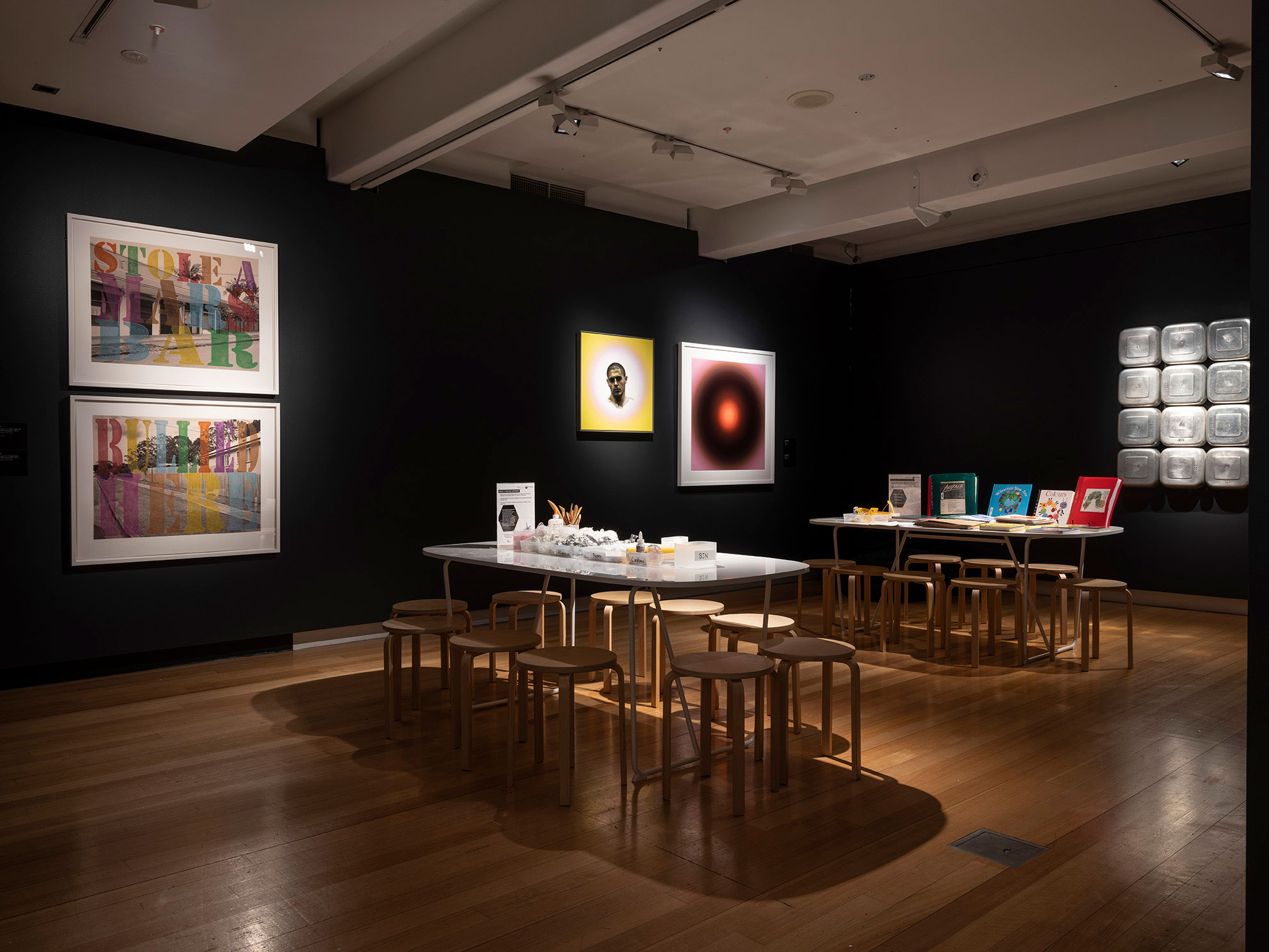 Installation view of 'Vis-ability: Artworks from the QUT Art Collection' (11 May - 4 August 2019), QUT Art Museum. Photo by Carl Warner.