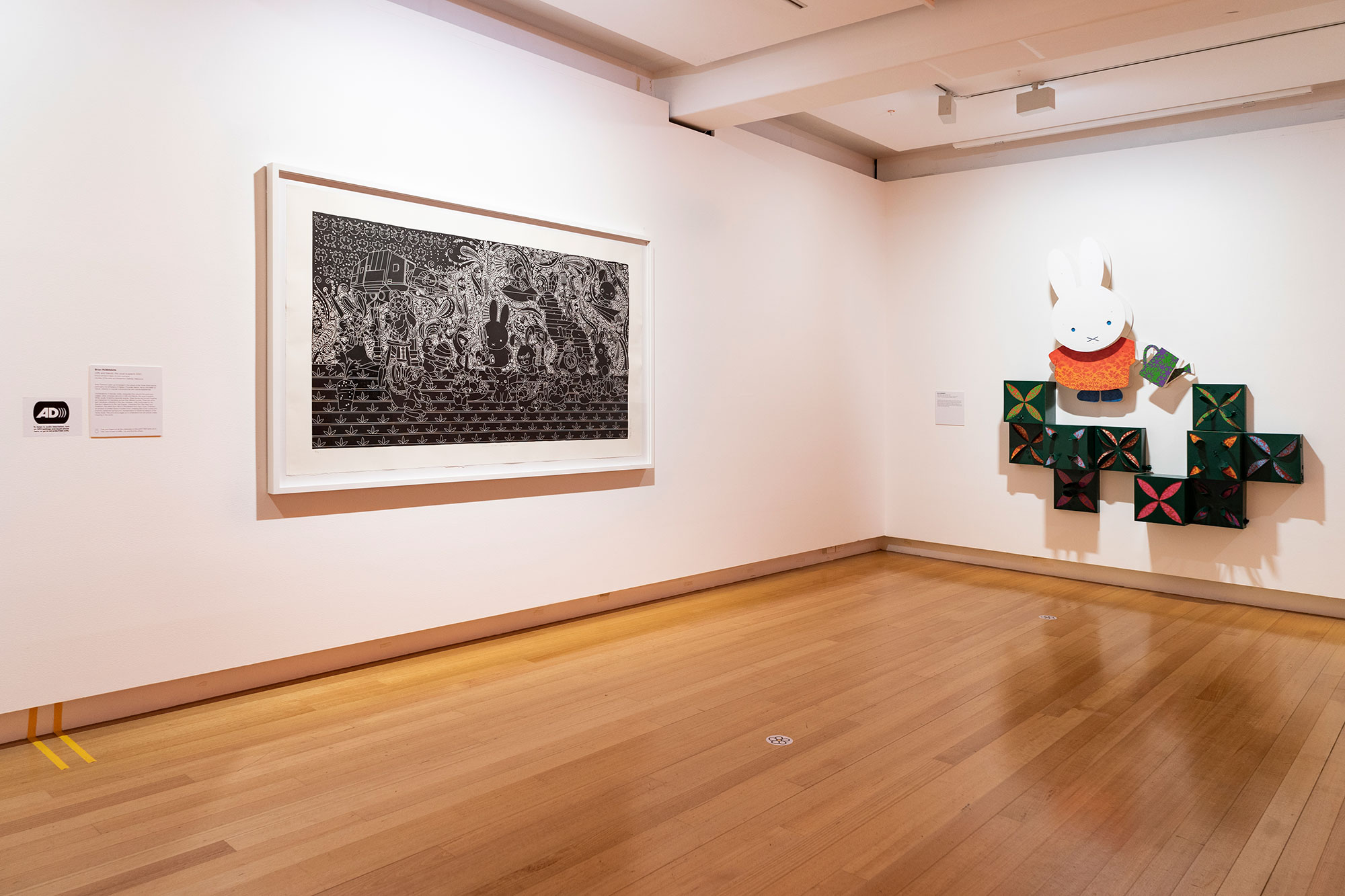 Installation view of ‘miffy & friends' (21 November 2020 - 14 March 2021), QUT Art Museum. Photo by Louis Lim