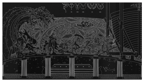 Brian Robinson 'As the rains fell and the seas rose' 2011 | Linocut print