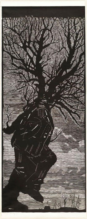 Alexander MCKENZIE 'Walking man' 2000 | linocut | National Gallery of Australia, Canberra | The Poynton Bequest, 2013