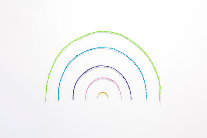 Image of rainbow on white background