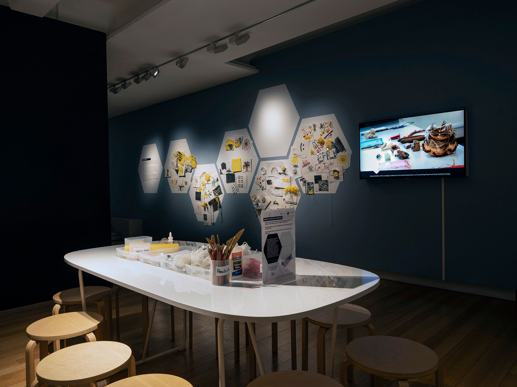 Installation view of 'Vis-ability: Artworks from the QUT Art Collection' (11 May - 4 August 2019), QUT Art Museum. Photo by Carl Warner.