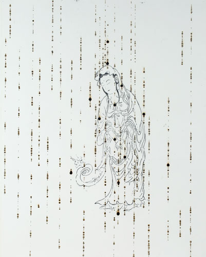 Lindy Lee 'Dancing in the rain of fire' 2008 | pencil and burn marks | QUT Art Collection | Purchased 2008 through the Betty Quelhurst Fund