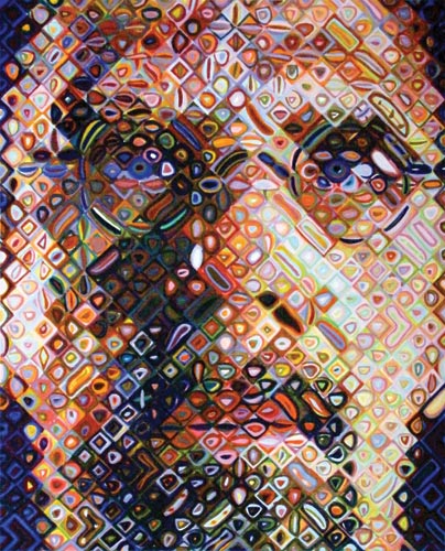 Chuck Close 'Self portrait' 2009 | colour woodblock | QUT Art Collection | Purchased 2010 | copyright Chuck Close, courtesy The Pace Gallery