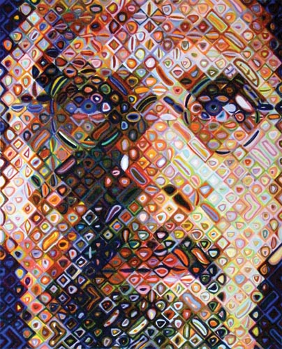 Chuck Close 'Self portrait' 2009 | colour woodblock | QUT Art Collection | Purchased 2010 | copyright Chuck Close, courtesy The Pace Gallery