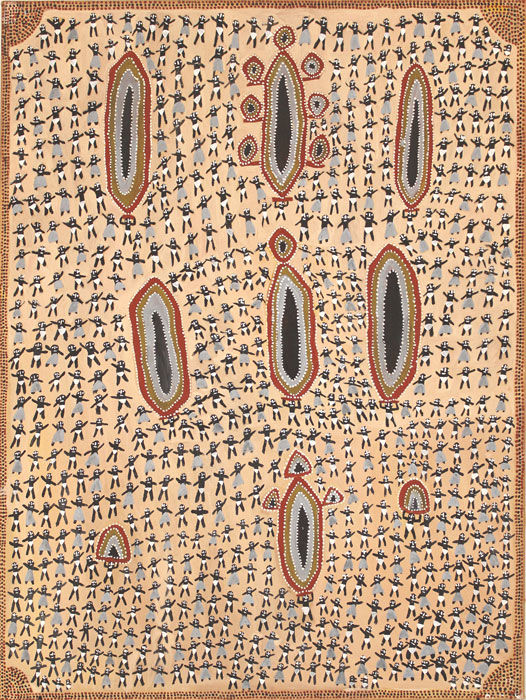 Alan GRIFFITHS 'Bali Bali Balga' 2012 | ochre on canvas | Courtesy of the artist and Waringarri Aboriginal Arts