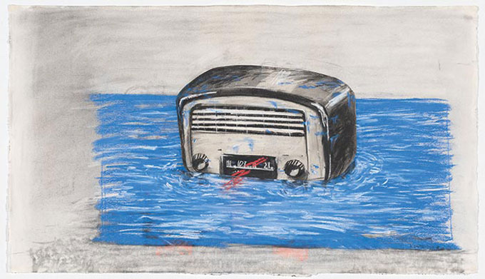 William KENTRIDGE 'Bakelite radio' 1994 | charcoal, pastel and collage | National Gallery of Australia, Canberra | The Poynton Bequest, 2013